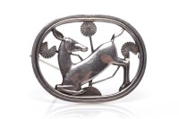 Lot 157 - SILVER BROOCH BY GEORG JENSEN of oval form,...