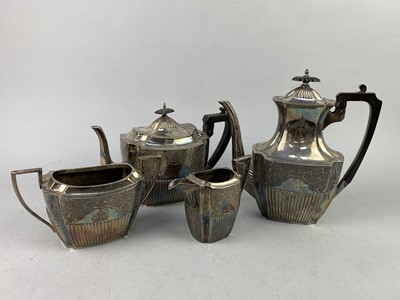 Lot 529 - A SILVER PLATED FOUR PIECE OBLONG TEA AND COFFEE SERVICE