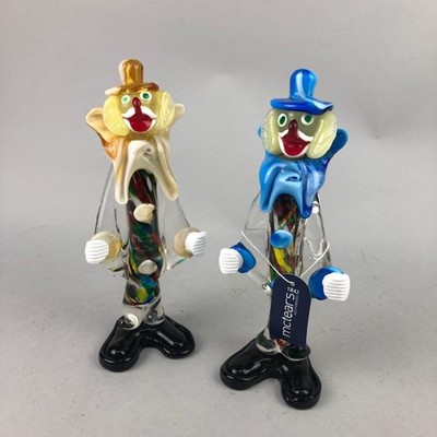 Lot 592 - A PAIR OF MURANO GLASS CLOWNS