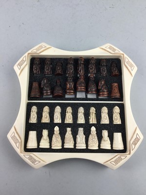 Lot 537 - A RESIN ISLE OF LEWIS CHESS SET