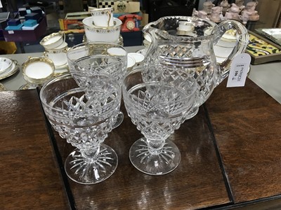 Lot 106 - A CRYSTAL JUG AND FIVE GLASSES
