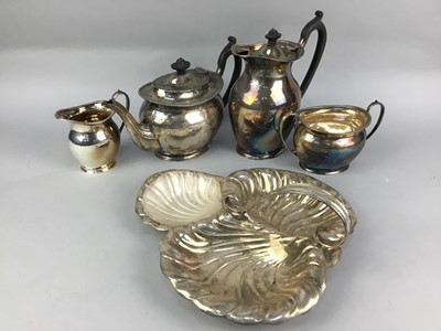 Lot 81 - A SILVER PLATED FOUR PIECE TEA SERVICE AND OTHER PLATED WARE
