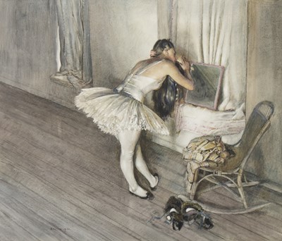 Lot 120 - THE BALLET DRESS, A RARE WATERCOLOUR BY ROBERT SARGENT AUSTIN