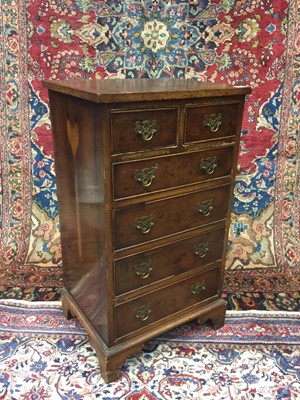 Lot 1453 - A REPRODUCTION YEW-WOOD SLENDER CHEST