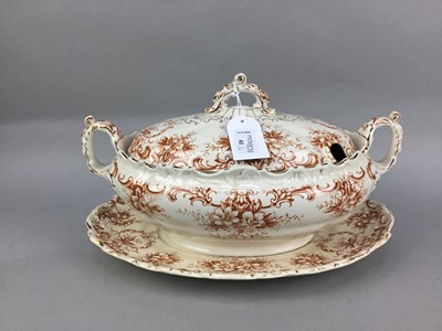 Lot 61 - A KENDAL SOUP TUREEN COVER AND STAND ALONG WITH OTHER CERAMICS INCLUDING TEA WARE