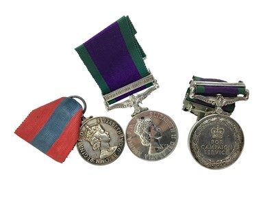 Lot 1449 - A LOT OF TWO ELIZABETH II SERVICE MEDALS AND AN IMPERIAL SERVICE MEDAL