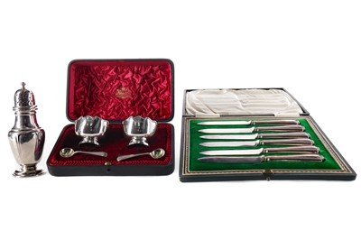 Lot 500 - A PAIR OF MINIATURE MONTEITH SALT CELLARS AND OTHERS