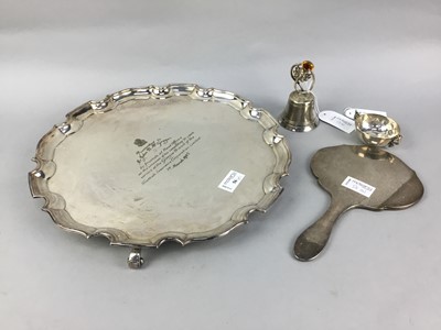 Lot 56 - A PLATED CIRCULAR SALVER AND OTHERS