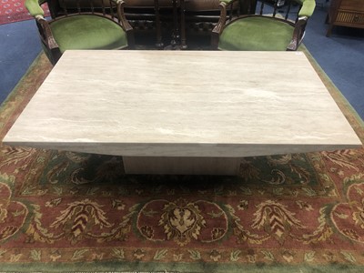 Lot 205 - A COMPOSITION MARBLE COFFEE TABLE