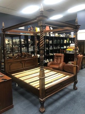 Lot 390 - A VICTORIAN STYLE FOUR POSTER BED