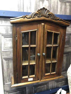 Lot 222 - A MODERN TWO DOOR WALL HANGING UNIT