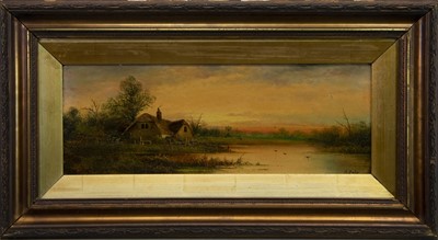 Lot 604 - SUNSET COTTAGE, AN OIL BY G COLE