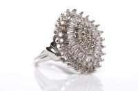 Lot 200 - DIAMOND CLUSTER RING the bezel of marquise...