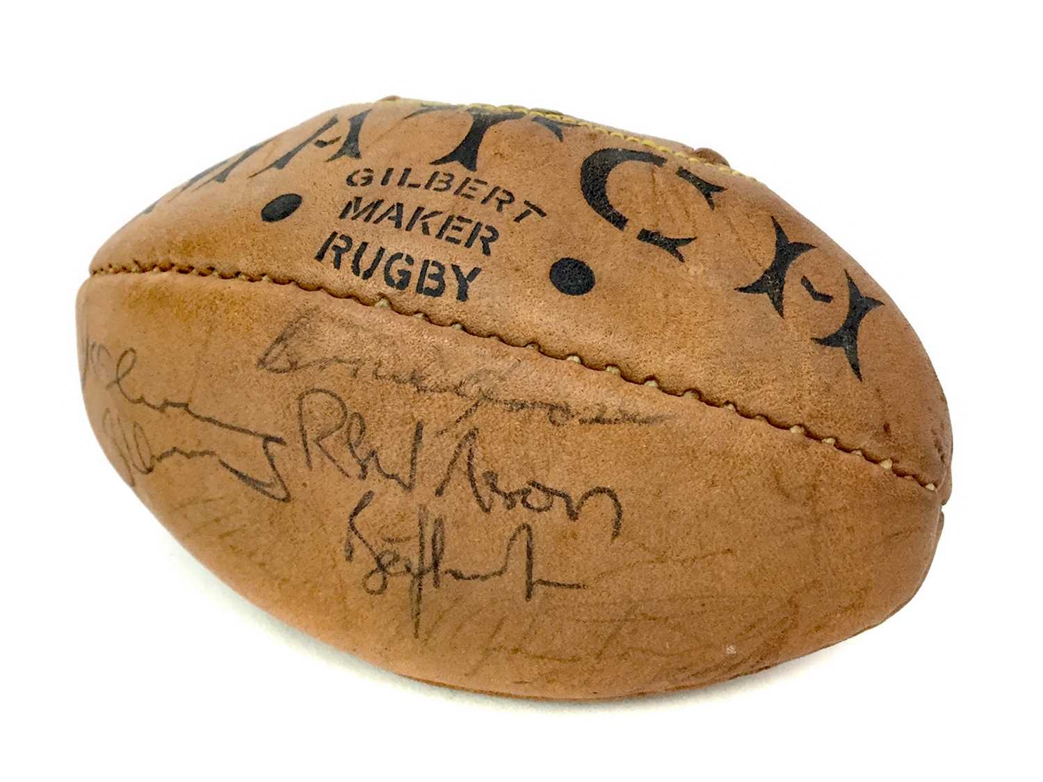 Lot 1769 - A GILBERT MINIATURE RUGBY BALL SIGNED BY MEMBERS OF 1979 ALL BLACKS TEAM