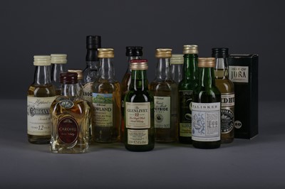 Lot 1407 - FIFTEEN SCOTCH MALT WHISKY MINIATURES