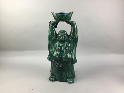 Lot 224 - A CHINESE FAMILLE ROSE VASE AND A 20TH CENTURY FIGURE OF BUDDHA