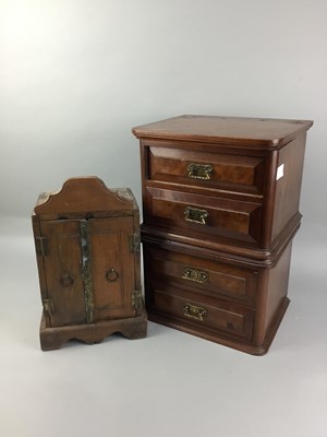 Lot 231 - A MODEL OF A WARDROBE, A COLLECTORS CHEST, A CHINESE BOX AND ONE OTHER