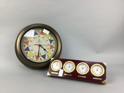 Lot 237 - A CONTEMPORARY 'FENLAND FINE CLOCKS' WALL CLOCK AND TWO OTHER CLOCKS