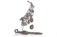 Lot 207 - EARLY TWENTIETH CENTURY SILVER CHARM BRACELET...