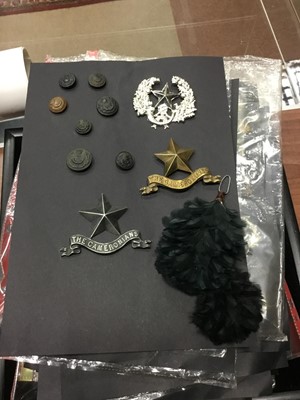 Lot 1411 - A COLLECTION OF METAL CAP BADGES AND OTHER INSIGNIA