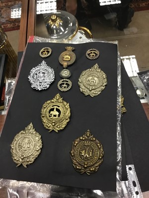Lot 1412 - A COLLECTION OF METAL CAP BADGES AND OTHER INSIGNIA