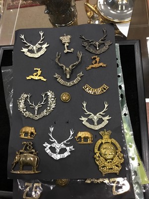 Lot 1416 - A COLLECTION OF METAL CAP BADGES AND OTHER INSIGNIA