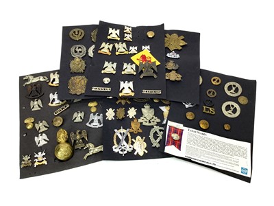 Lot 1417 - A COLLECTION OF METAL CAP BADGES AND OTHER INSIGNIA