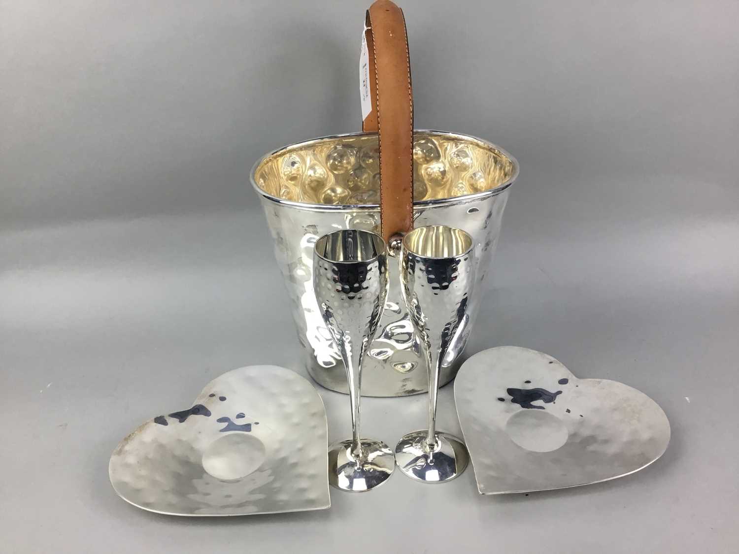 Lot 23 - A CONTEMPORARY CHAMPAGNE BUCKET AND OTHER ITEMS