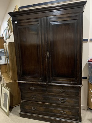 Lot 261 - A VICTORIAN MAHOGANY LINEN CUPBOARD