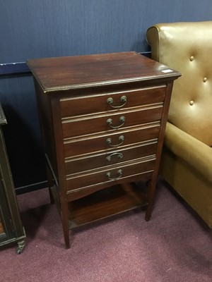 Lot 262 - A MAHOGANY MUSIC CABINET