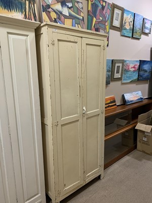 Lot 264 - A PAINTED WOOD WALL CUPBOARD AND ANOTHER