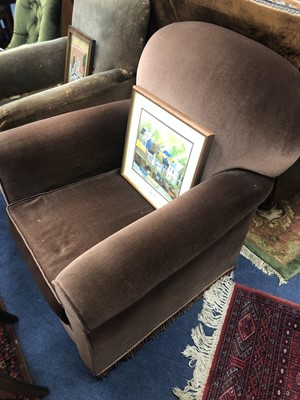 Lot 269 - A LOT OF THREE UPHOLSTERED ARM CHAIRS