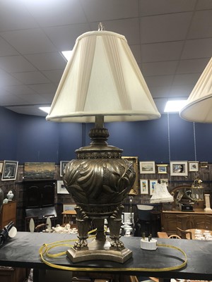 Lot 119 - A LOT OF THREE GILT TABLE LAMPS