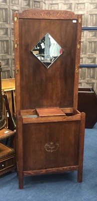 Lot 192 - A MAHOGANY HALL STAND AND STICK STANDS