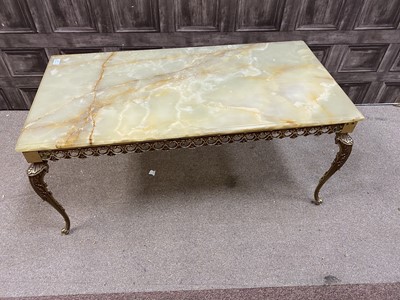 Lot 331 - AN ONYX TOPPED COFFEE TABLE