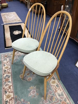 Lot 333 - A SET OF FOUR ERCOL DINING CHAIRS