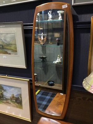 Lot 338 - A RETRO TEAK WALL MIRROR