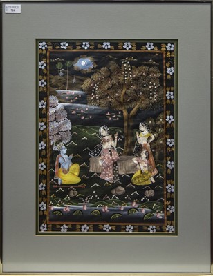 Lot 720 - A 20TH CENTURY INDIAN PAINTING ON FABRIC