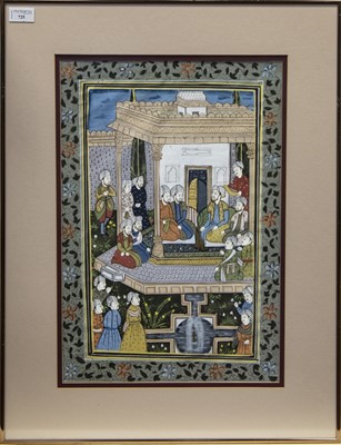 Lot 725 - A 20TH CENTURY INDIAN PAINTING ON FABRIC