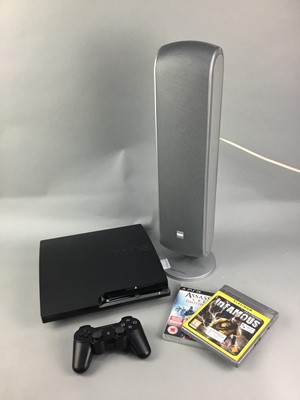 Lot 295 - A SONY PLAYSTATION PS3 AND GAMES AND A SPEAKER