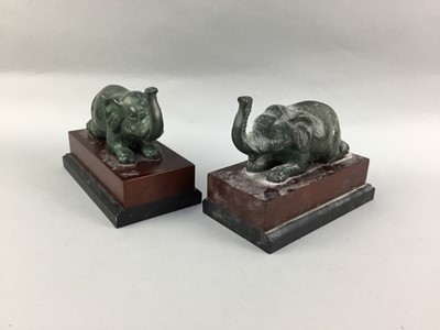 Lot 296 - A PAIR OF BRONZED ELEPHANT BOOKENDS