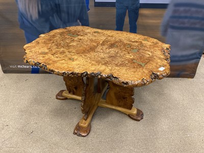 Lot 1303 - A LATE 20TH CENTURY ELM AND ASH COFFEE TABLE