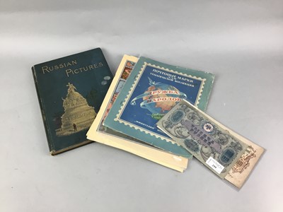 Lot 299 - AN ALBUM OF RUSSIAN STAMPS AND OTHER BOOKS