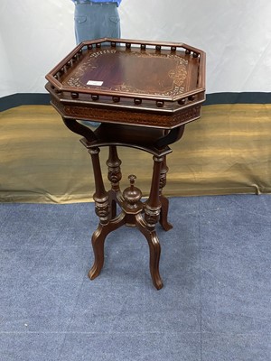 Lot 398 - A ROSEWOOD TWO TIER JARDINIERE STAND