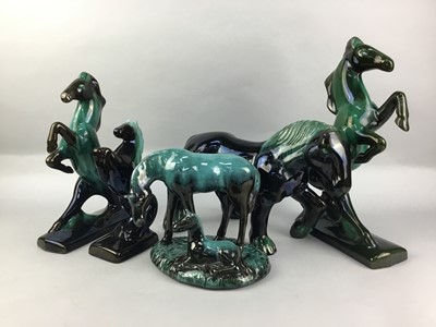 Lot 456 - A LOT OF FIVE BLUE MOUNTAIN POTTERY HORSES AND SEVEN OTHERS