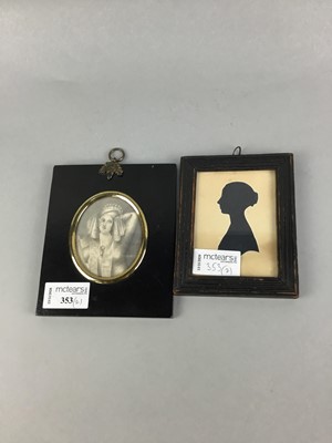 Lot 353 - A 19TH CENTURY PENCIL MINIATURE OF A LADY AND ANOTHER