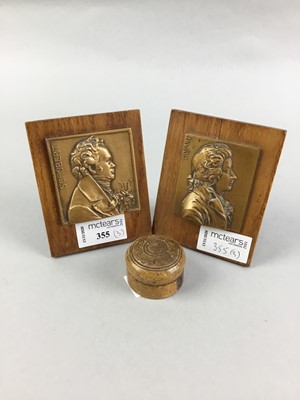 Lot 355 - A PAIR OF AUSTRIAN BAS RELIEF BRONZE PANELS