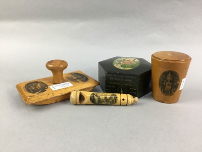 Lot 159 - A MAUCHLINE FORTUNE TELLING BOX AND OTHERS