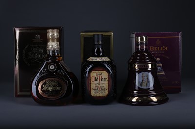 Lot 1317 - JOHNNIE WALKER SWING SUPERIOR, GRAND OLD PARR AGED 12 YEARS AND BELL'S CHRISTMAS 2002