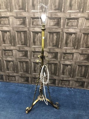 Lot 424 - A BRASS STANDARD LAMP